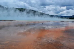 Red microbial mat in Grand Prismatic Spring