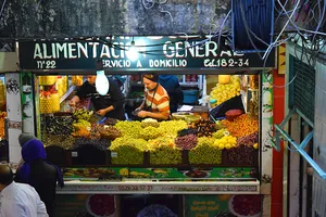 Window of an olive shop