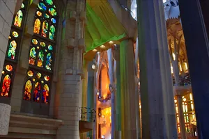 Stained glass windows at Sagrada Familia