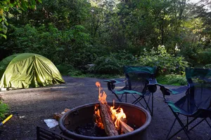 Fire at a campsite