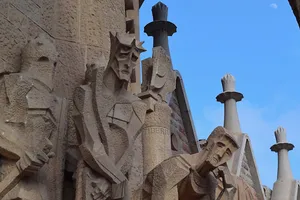 Sad statues detail from Sagrada Familia exterior