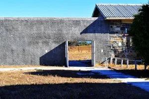 View from Robben Island prison yard