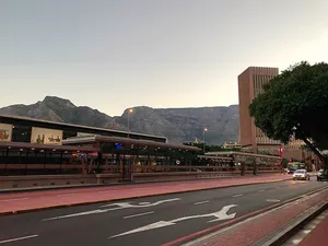 Transit station below Table Mountain