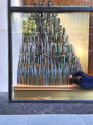 Anthropologie woodwind window display